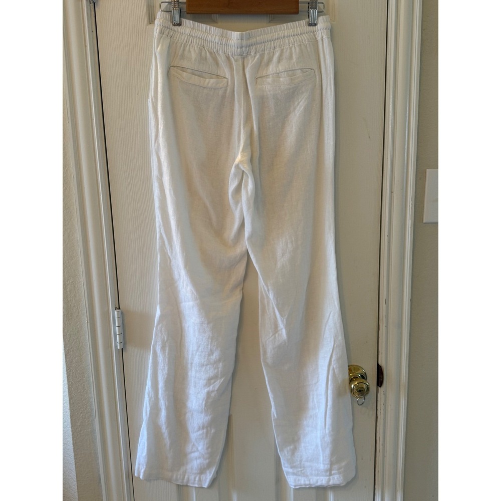 Roxy Linen Pants Small White Drawstring Elastic W… - image 4